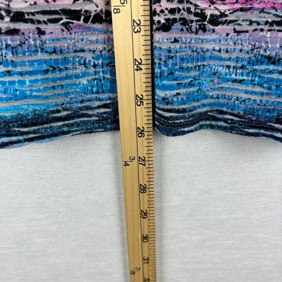 DANA BUCHMAN WOMEN'S MULTICOLORED ABSTRACT PATTERNED 3/4SLEEVE SCOOP NECK TOP XL - Picture 5 of 7